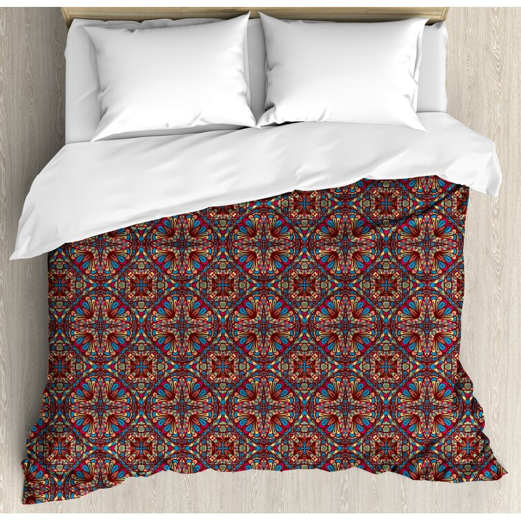 Ambesonne Traditional Geometric Shapes Duvet Cover Set | Wayfair