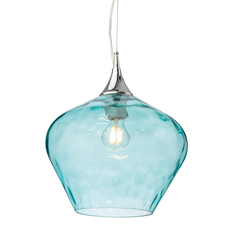 1 - Light Dome Pendant, Aqua