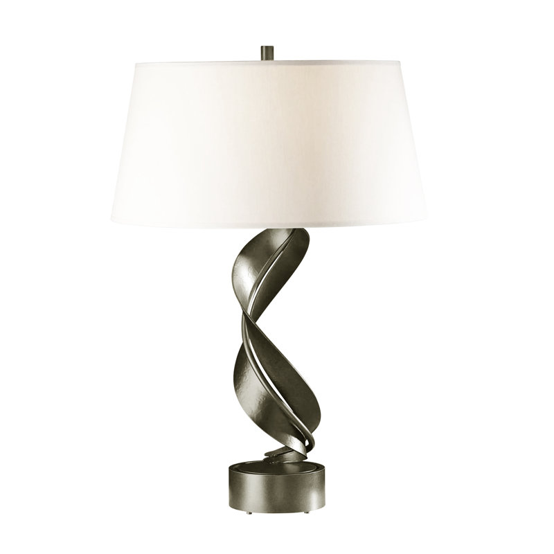 Folio 25.1" Table Lamp, Natural Anna, Dark Smoke
