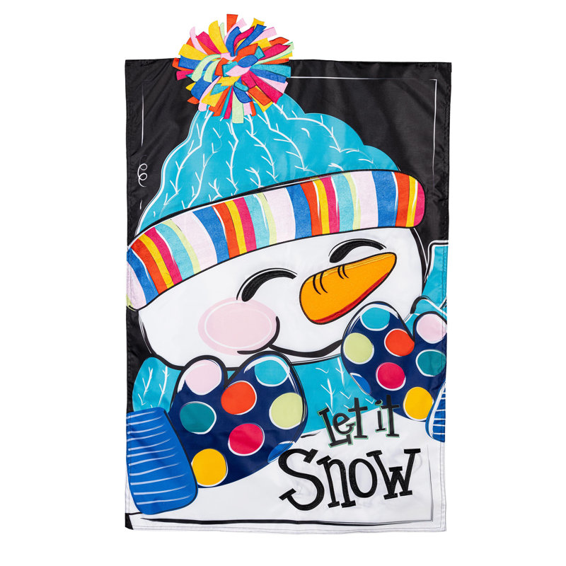 Let It Snow-Man Applique drapeau de maison