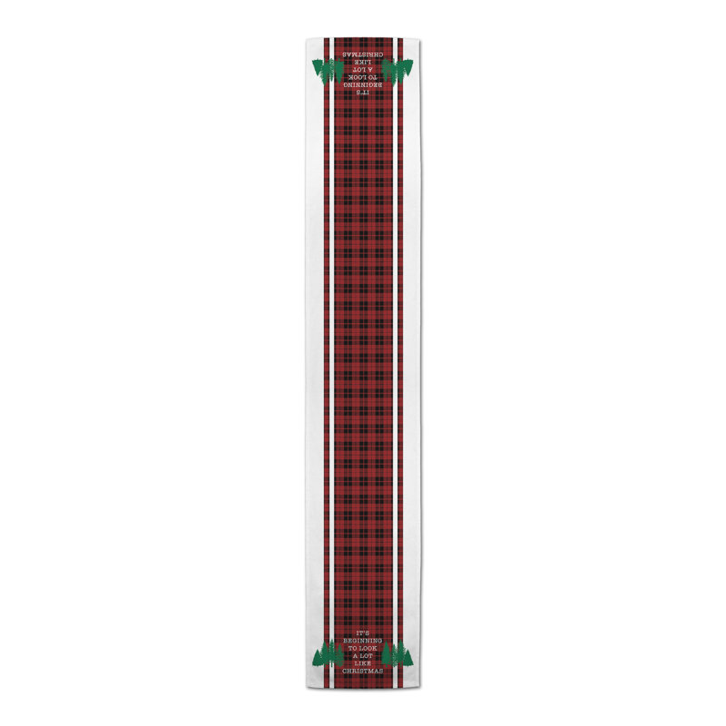Annan Plaid Christmas Table Runner, 90" L x 16" W