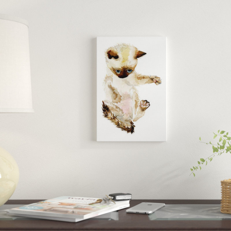 «Siamese Kitten» par Wandering Laur - impression sur toile tendue sur châssis, H 18 po x l 12 po x P 1,5 po, Toile tendue