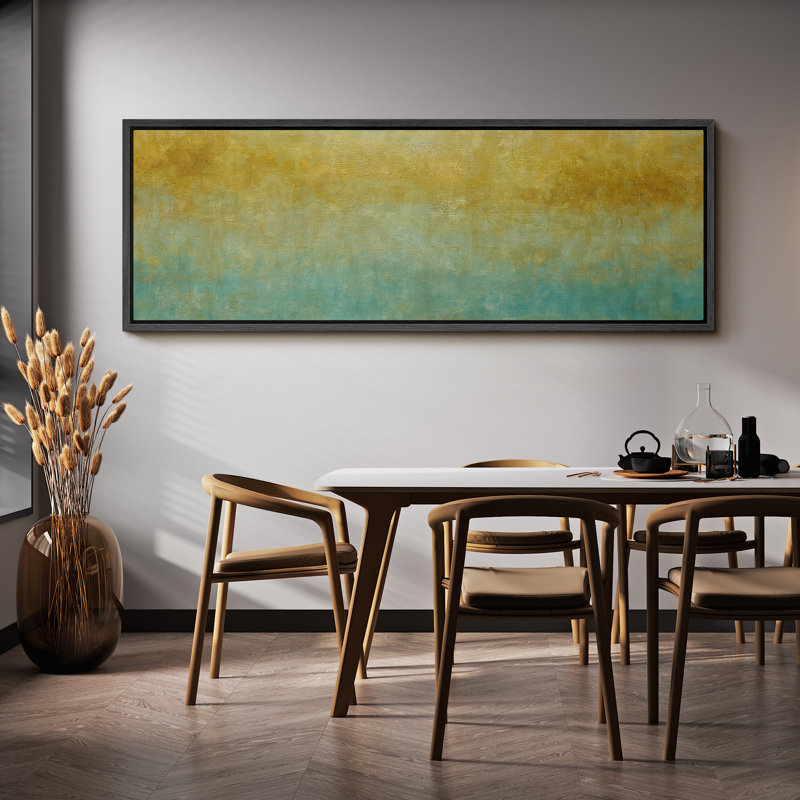 Large Framed Canvas Print Wall Art - Abstract Print for Modern Home Decor, 20" H x 60" W, Black
