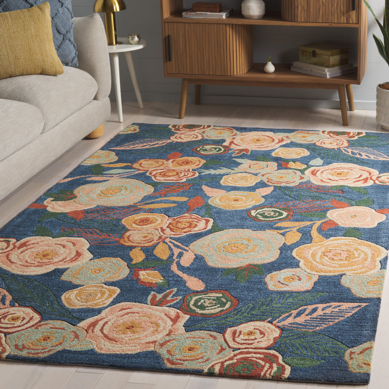 Jardin Hand Tufted Wool; Cotton Floral Indoor Rug, Rectangle 3' x 5'