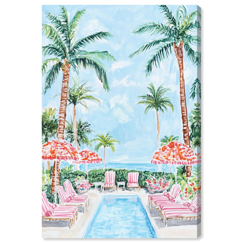 Palm Tree Haven Canvas Print Summer Art Prints by Art Remedy, Gallery Wrapped, 24" H x 16" W