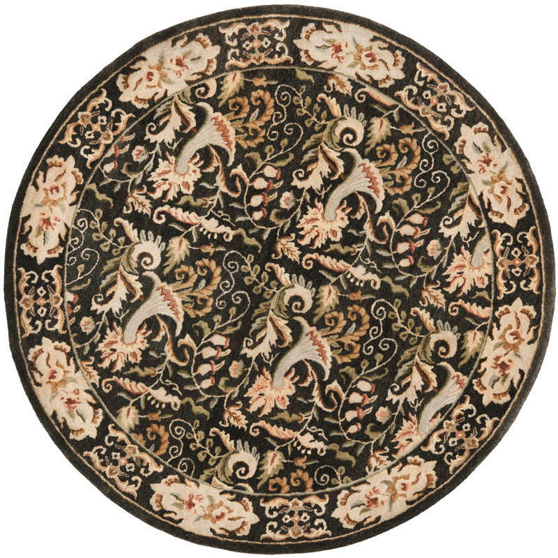 Molter Bergama Hand Tufted Wool Oriental Rug, Round 6'