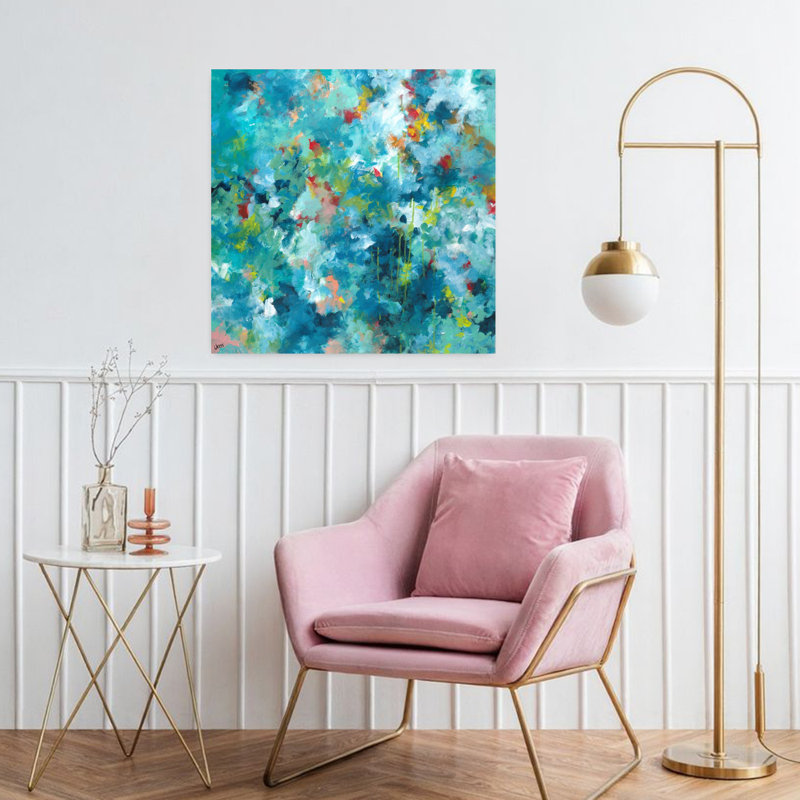 Art contemporain abstrait forêt tropicale, H 32 po x l 32 po