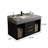 40" Modern Floating Bathroom Vanity Set with Thick Grey Sintered Stone Top, Undermount Sink and Drain