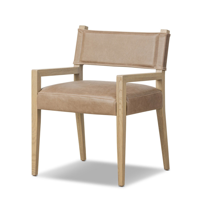 Chaise avec accoudoirs Lorretta, Chêne clair, Chêne clair