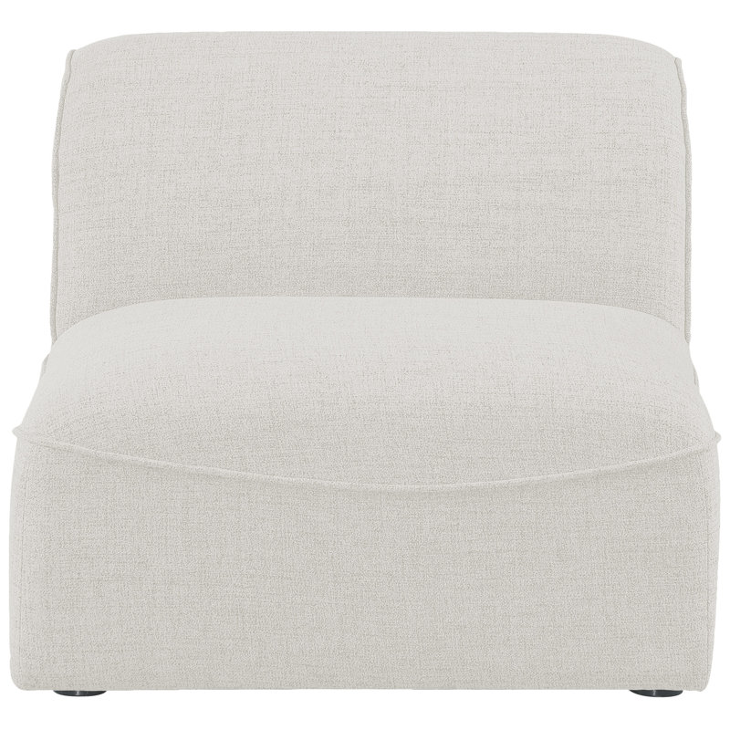 Lin sans accoudoirs gris Hollowayville, Tissu crème texturé en lin