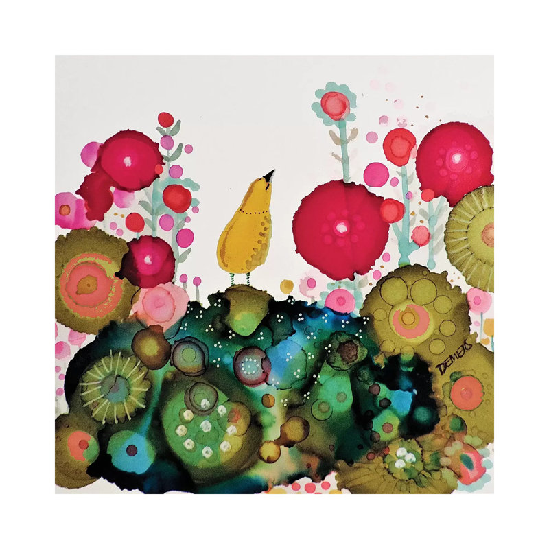 Joy by Sylvie Demers - Wrapped Canvas Painting, 45.72 cm H x 45.72 cm W x 1.91 cm D