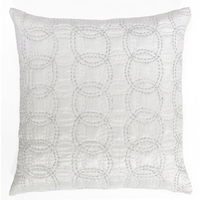 Circles Embroidered Reversible Throw Pillow