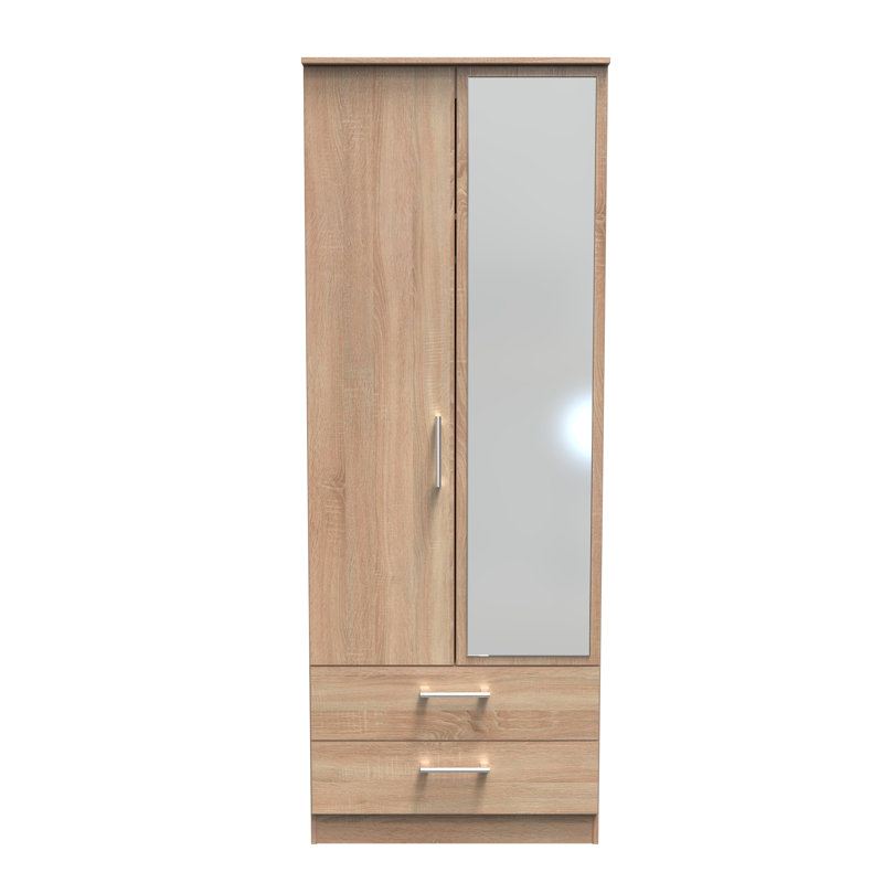 Fully Assembled Devon 2 Door Wardrobe, Bardolino Oak