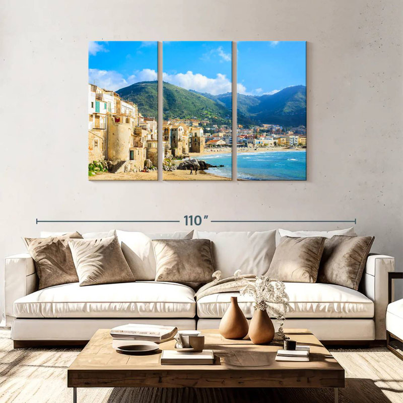 Gillard Cefalu, bord de mer, H 48 po x l 74 po