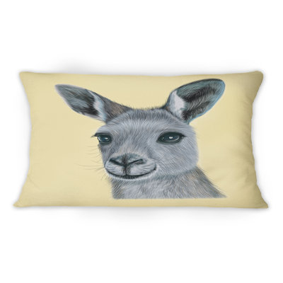 Portrait of Kangaroo I - coussin décoratif traditionnel imprimé