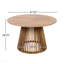 Table de salle à manger d'extérieur en bois d'acacia, très grande table de salle à manger ronde de 47,25 pouces, pour cour arrière, pelouse, balcon, teck clair