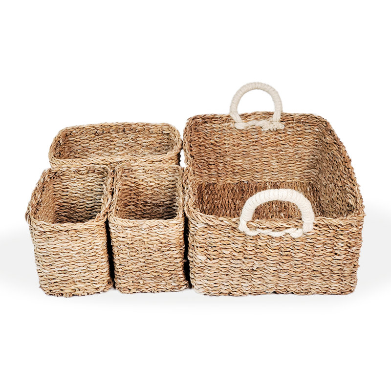 Ensemble de 4 paniers en jute de ruppie maritime Savar