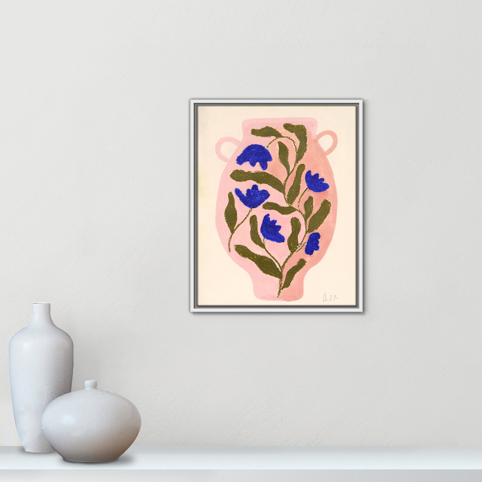 Vase No. 01 Print by Camilla Bergqvist, 21.5" H x 17.5" W, White