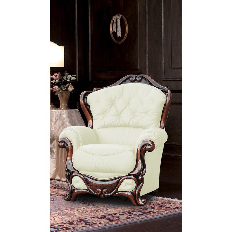 Dodgson Faux Leather Armchair, Beige