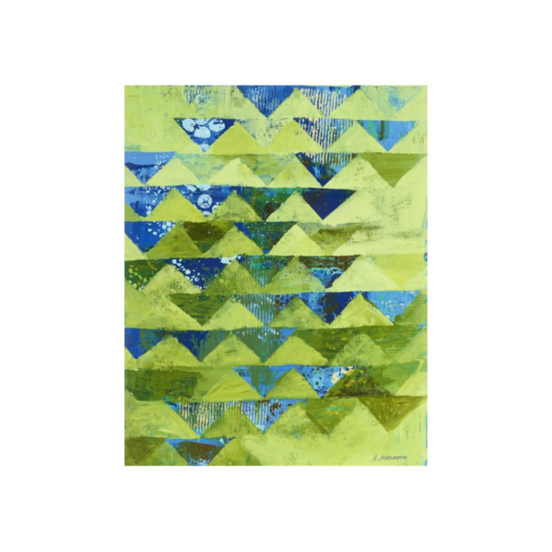 Configurations triangulaires IV - Peinture, H 68 po x l 54 po x P 1,5 po, Couche de verre