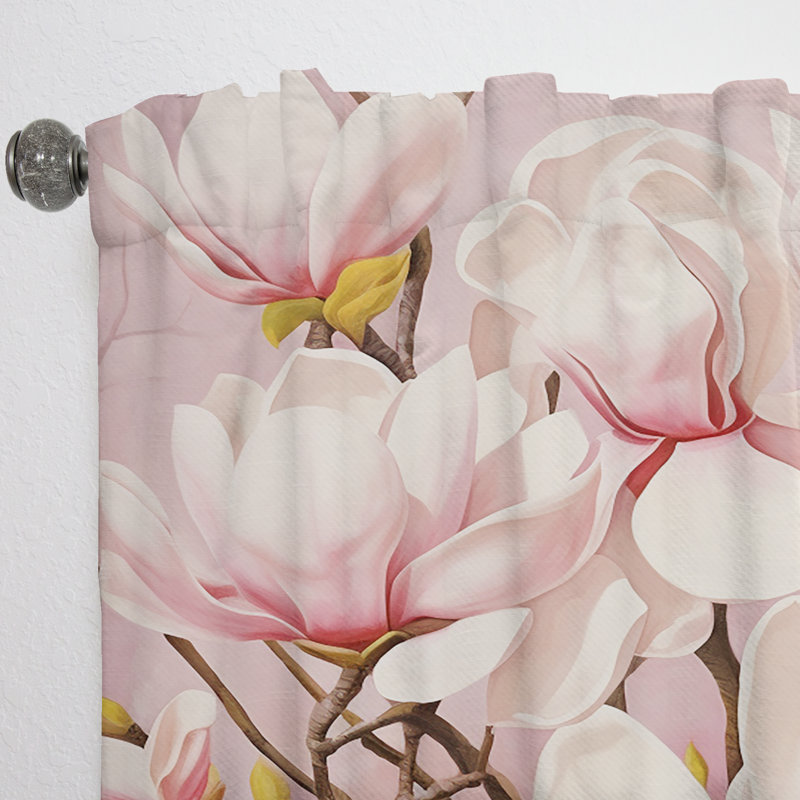 Bryer - Rideau obscurcissant floral Magnolias - 1 panneau, L 52 po x L 84 po