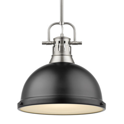 Luminaire suspendu dôme en acier à intensité variable 1 lumière Calico