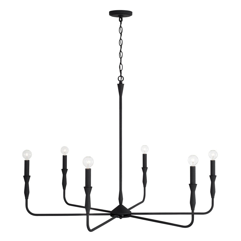 Dimmable Tiered Chandelier, Textured Black, 30.5" H x 41" W