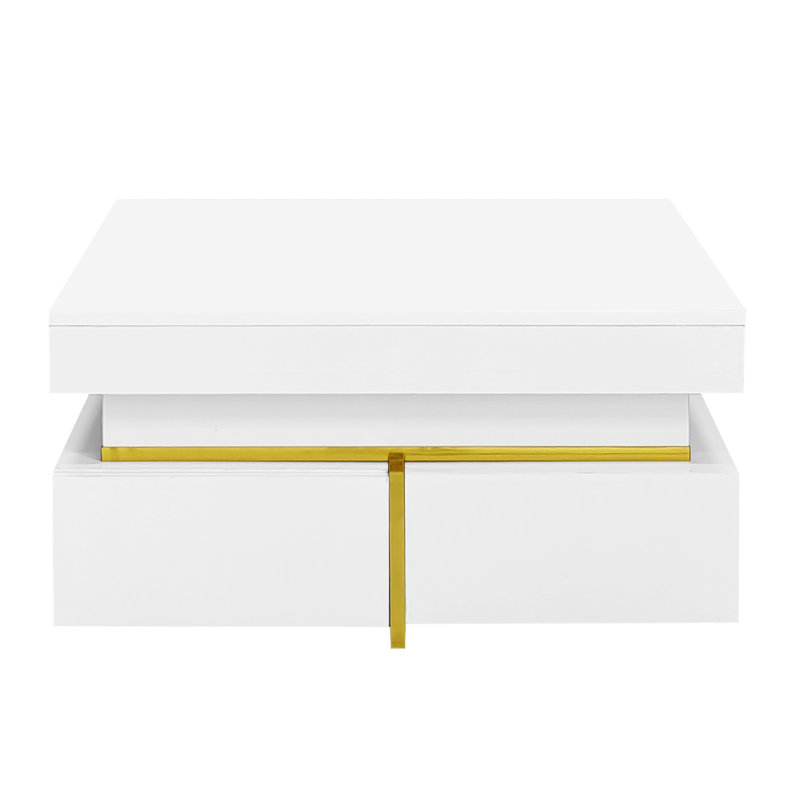 Coffee Table with Storage, White