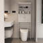 Étagère de rangement pour salle de bain à 2 niveaux avec 2 portes
