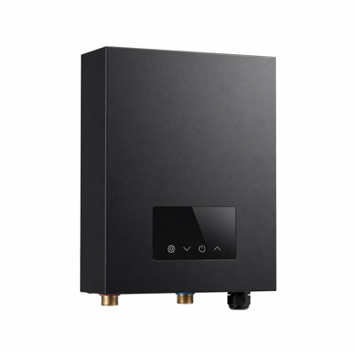 Chauffe-eau électrique sans réservoir 14 kW, eau chaude instantanée 240 V, affichage numérique, auto-modulant, acier inoxydable