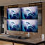 Mount-It! Full Motion Quad Monitor Desk Mount with Gas Spring Arms for monitors up to 32", Silver
