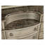 Commode traditionnelle avec dessus en marbre, fini champagne doré et quincaillerie en laiton antique