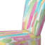 Chaise d'appoint rembourrée en velours multicolore à rayures géométriques