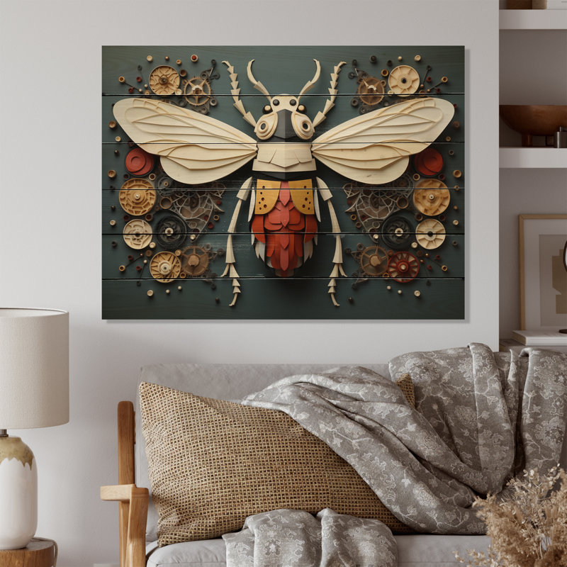 Insectes, insectes, petites merveilles I sur bois, H 30 po x l 40 po x P 0,78 po