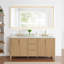 Siena 72" Double Bathroom Vanity with Grain White Engineered Stone Countertop with Mirror