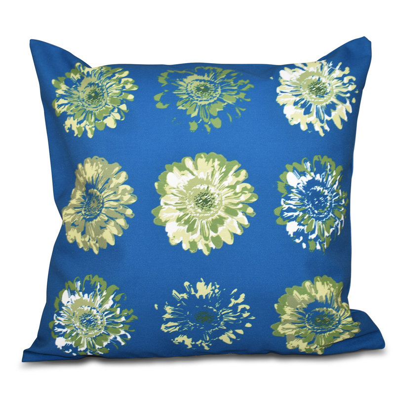 Housse et insert de coussin carré imprimé, H 18 po x l 18 po, Sarcelle / Vert