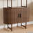 70.8''Tall 4-Tier Arched Bookshelf with Curved Ribbed Enclosed Storage Cabinet Base