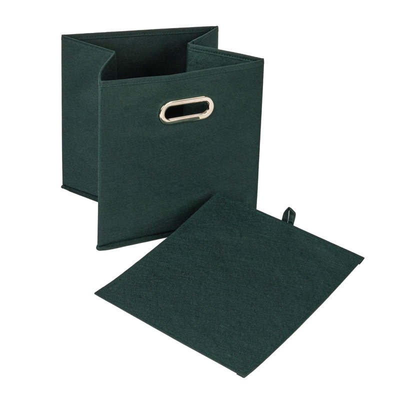 Wayfair Basics® Open Fabric Storage Bin Set, Dark Green