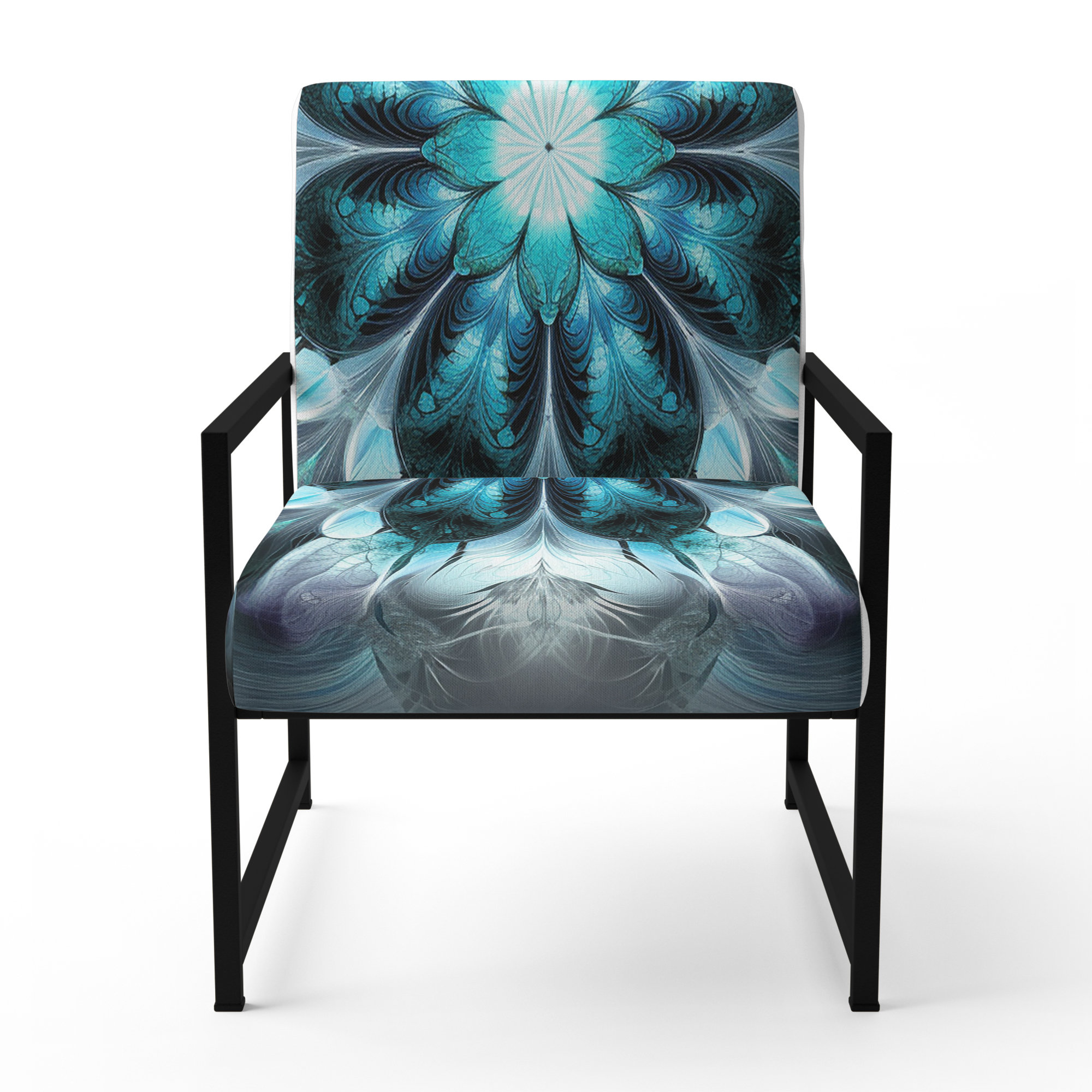 East Urban Home Brickner - Upholstered Abstract Geometric Accent Chair ...