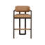 Madrone Upholstered Stool with Solid Wood Frame-1539613470
