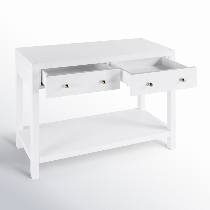 Nora 2 Drawer Console Table, Smooth White