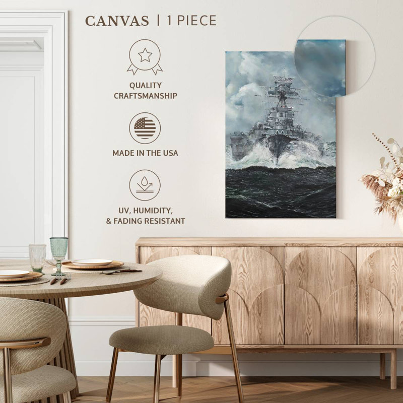 Mait HMS Hood Heads For Bismarck, 39" H x 26" W