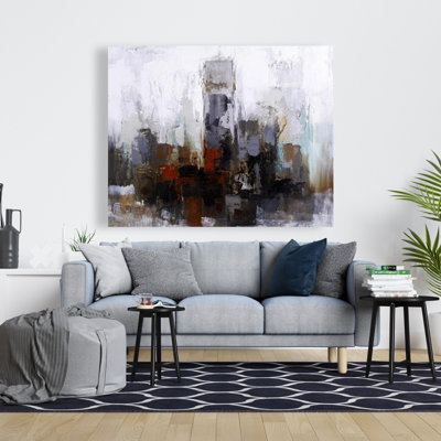 Obscure Buildings - Livingroom Gray Canvas for Home Decor
