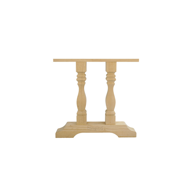 Philip Square Hardwood Trestle Table Base, 29" Tall