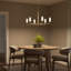 Lustre en or brossé à six lumières avec abat-jour en verre Mack-127380317-131120715