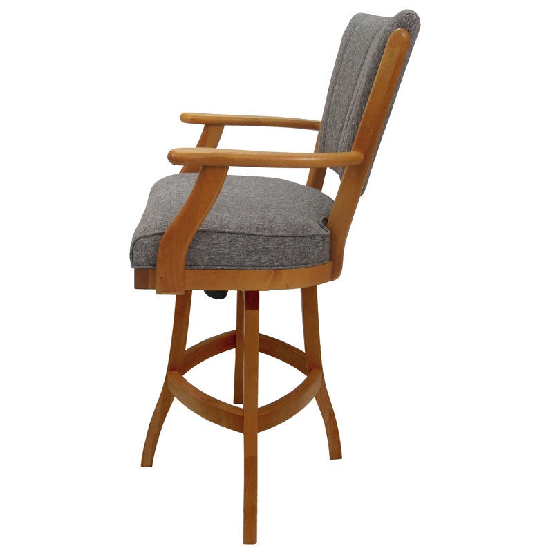 Classic Mojave Grey Honey Swivel Wood Bar Stool 26"