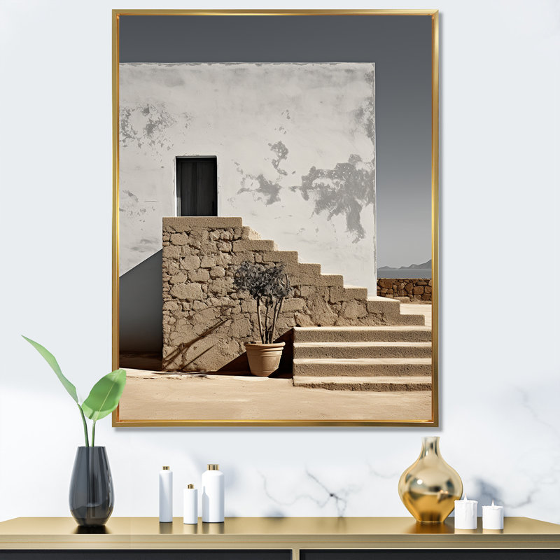 Monuments, minimalisme, photographie de paysage III, Cadre flottant doré, H 40 po x l 30 po x P 1,5 po