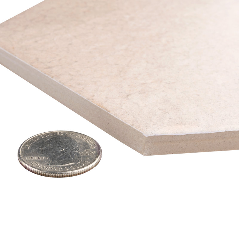 Heritage Hex 7" x 8" Porcelain Stone Look Wall & Floor Tile, Rose