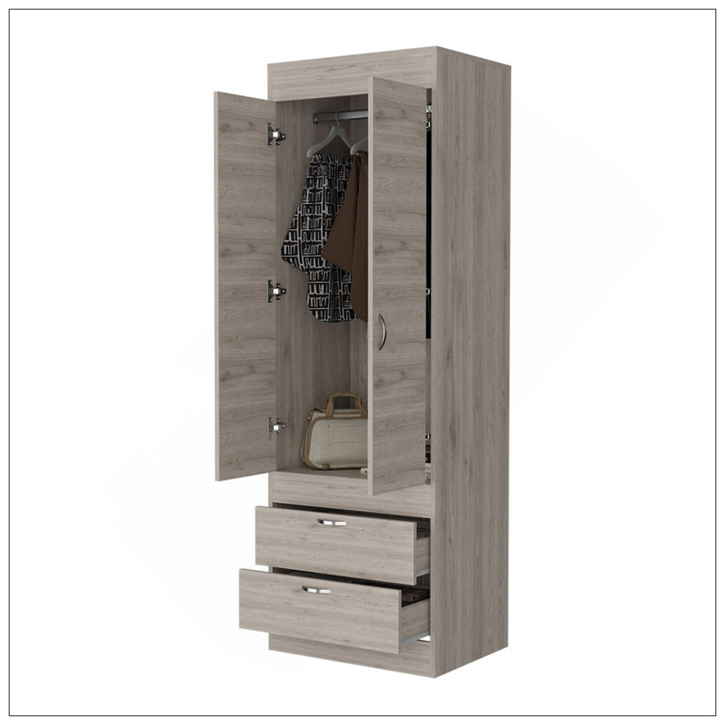 Armoire Alabama, une grande armoire, deux tiroirs