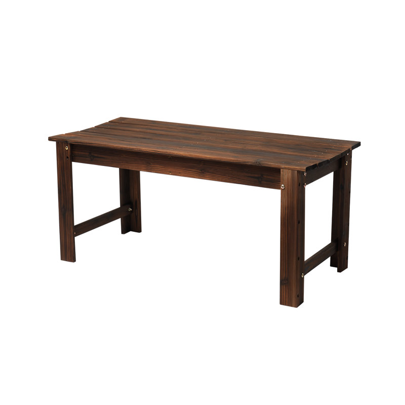 Banc de jardin en bois massif sans dossier, H 17,7 po x l 40 po x P 17 po, Brun